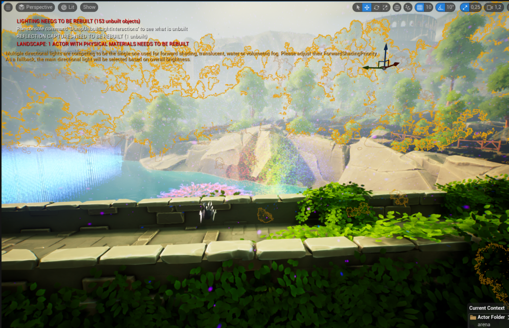 Nature prologue with foliage and water